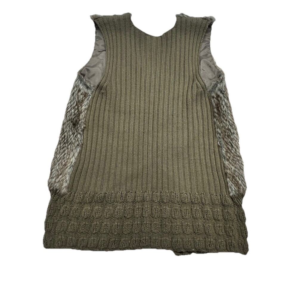 Emma G Womens Large Vest Faux Fur Sweater Wool Cardigan - Picture 7 of 7